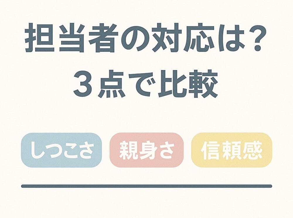 担当者の対応 比較