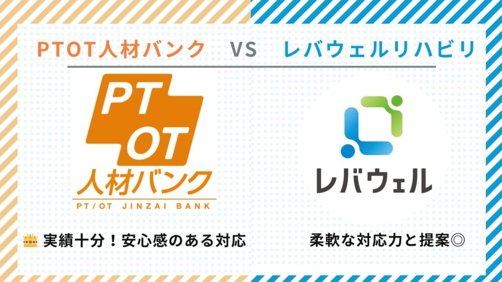 PTOT人材バンク　レバウェルリハビリ　比較図解